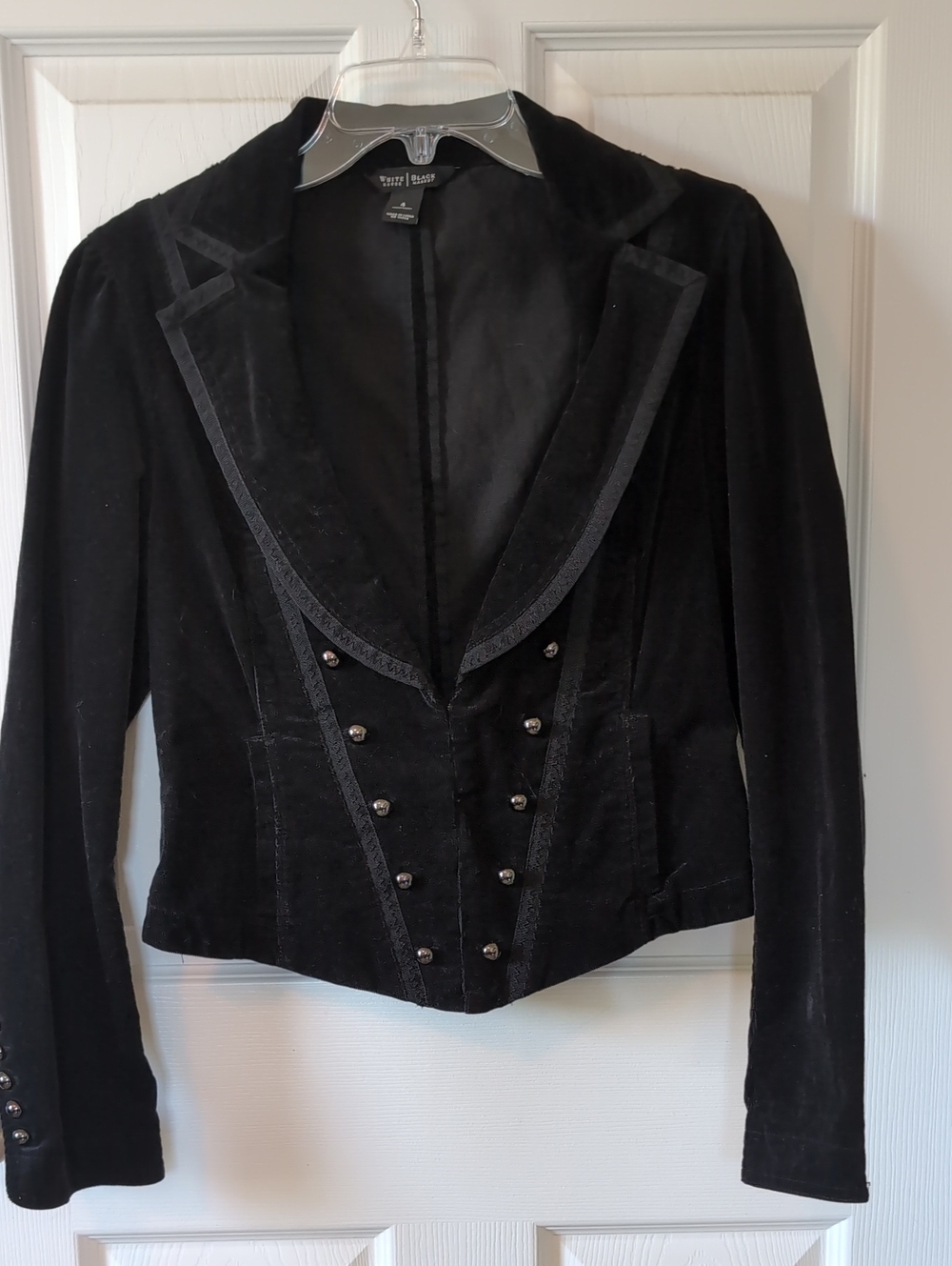 White House Black Market Black Velvet Double-Breasted Blazer